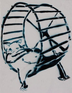 Graffiti: Hamsterrad, treadmill, vacation